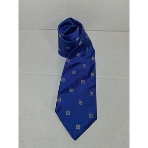 Brooks Brothers "346" Blue Geometric Pattern Silk Necktie Mens Fashion‎